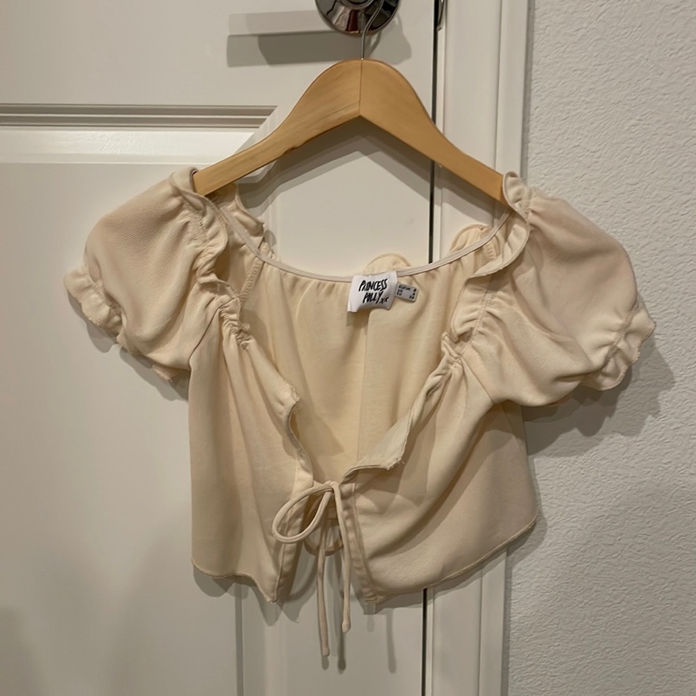 Princess poly tie front top